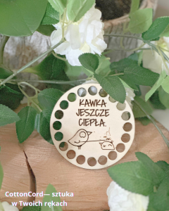 Drewniana baza okrągła 10 cm, koszyczek podkładka pod kubek 4 mm wzór 90
