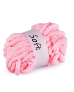 Miękka, gruba Włóczka chenille Soft 250 g Różowy Jasny