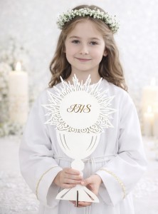 Dekoracja komunijna kielich IHS 35 cm wzór 3