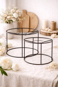 Abażur, stelaż do lampy łączony czarny wysokość 20 cm 