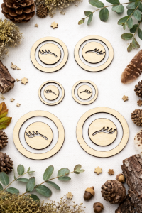 Drewniane oczy do sowy i innych zwierzątek z kółeczkiem 