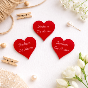 Serduszko – Czerwone Lustro – Grawer „Kocham Cię mamo