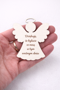 Biały Aniołek Magnes – Podziękowanie dla Gości | 8 cm | Komunia Święta 