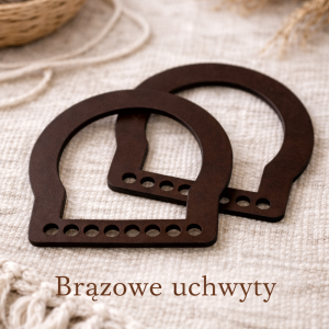 Drewniane rączki do torebki, wzór 4, 14 cm, 6 mm, brązowe