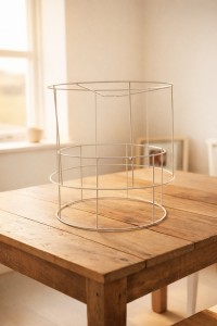 Podwójny łączony Stelaż do lampy, abażur 40 cm BIAŁY wys. 42 cm