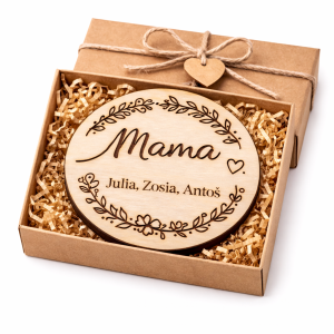 Podkładka drewniana personalizowana „Mama” z imionami dzieci | Prezent dla Mamy