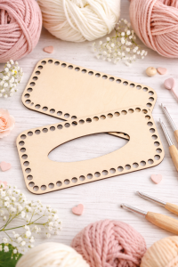 Drewniana baza do chusteczek, chustecznik, 4mm komplet góra + dół 24 × 12 cm