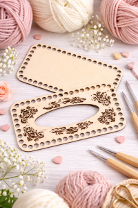 Drewniana baza do chusteczek, chustecznik, 4mm komplet góra, dół 24×12 cm wzór 1