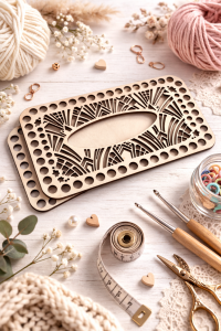 Drewniana baza do chusteczek, chustecznik, 4mm komplet góra, dół 24×12 cm wzór 6