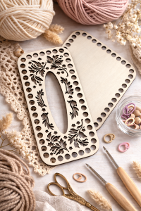 Drewniana baza do chusteczek, chustecznik, 4mm komplet góra, dół 24×12 cm wzór 3