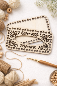 Drewniana baza do chusteczek, chustecznik, 4mm komplet góra, dół 24×12 cm wzór 4