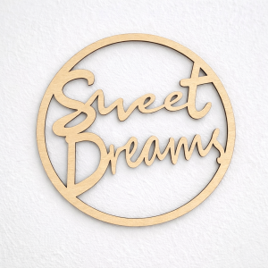 Obręcz Sweet Dreams – drewniana dekoracja ścienna – sklejka 4 mm – 30–50 cm 