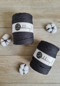 BOBBINY - 3PLY - SZNUREK POTRÓJNIE SKRĘCANY - 5 MM -  ESPRESSO 100 m