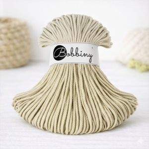 BOBBINY - sznurek pleciony - 3 mm - KASZMIROWY BEŻ