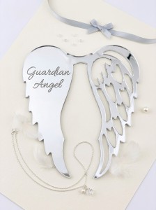 Srebrne skrzydła Guardian Angel 10 cm X 12 cm wzór Anielskie 6 