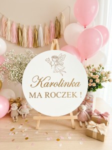 Personalizowana tablica na roczek dziewczynki  z imieniem | Tablica powitalna 50 cm