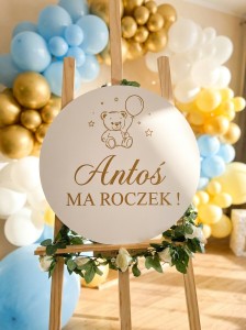 Personalizowana tablica na roczek chłopca  z imieniem | Tablica powitalna 50 cm 
