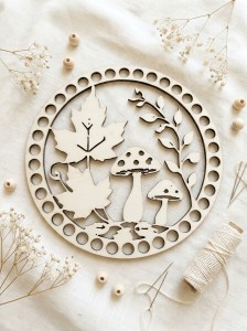 Baza drewniana do szydełkowania i DIY 18 cm | sklejka 4 mm | Seria Jesienna – Wzór 6
