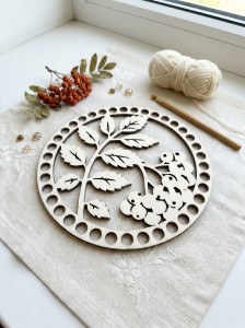 Baza drewniana do szydełkowania i DIY 18 cm | sklejka 4 mm | Seria Jesienna – Wzór 7