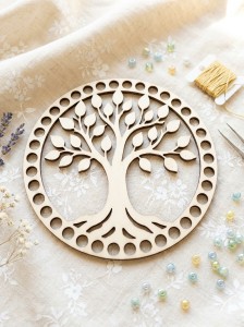 Baza drewniana do szydełkowania i DIY 18 cm | sklejka 4 mm | Seria Jesienna – Wzór 8