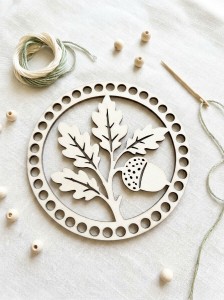 Baza drewniana do szydełkowania i DIY 18 cm | sklejka 4 mm | Seria Jesienna – Wzór 9