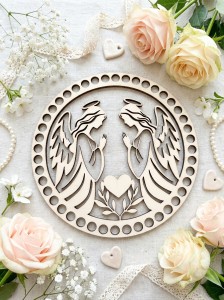 Baza drewniana do szydełkowania i DIY 20 cm Anioły 4 mm 10 mm Wzór 1