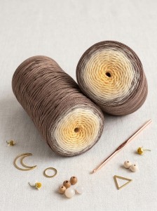 Sznurek poliestrowy płaski Ombre 3 mm 300 m – Beżowy / Ecru / Budyń 