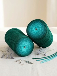 Sznurek poliestrowy płaski Ombre 3 mm 300 m – Butelka / Zielony / Mięta