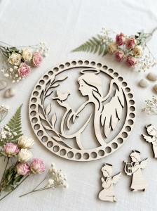 Baza drewniana do szydełkowania i DIY 20 cm Anioły 4 mm 10 mm Wzór 3