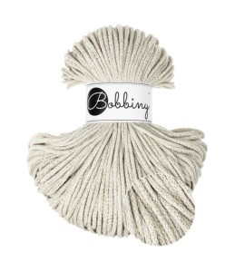 BOBBINY - sznurek pleciony - 3 mm -  SHINY CASHMERE BEIGE