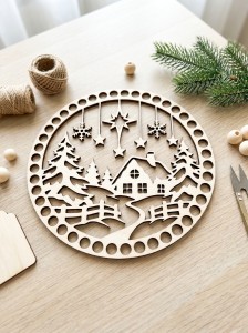 Drewniana baza świąteczna - sklejka 4 mm | Baza do szydełkowania i DIY WZÓR 99