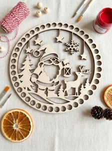 Drewniana baza świąteczna - sklejka 4 mm | Baza do szydełkowania i DIY WZÓR 100